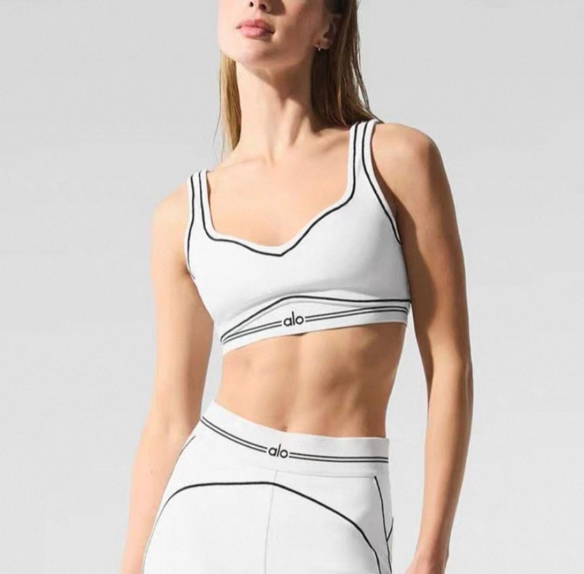 Alo High Waist Tights and Fitness Crop (Waist) Label