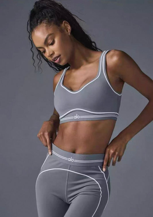 Alo High Waist Tights and Fitness Crop (Waist) Label