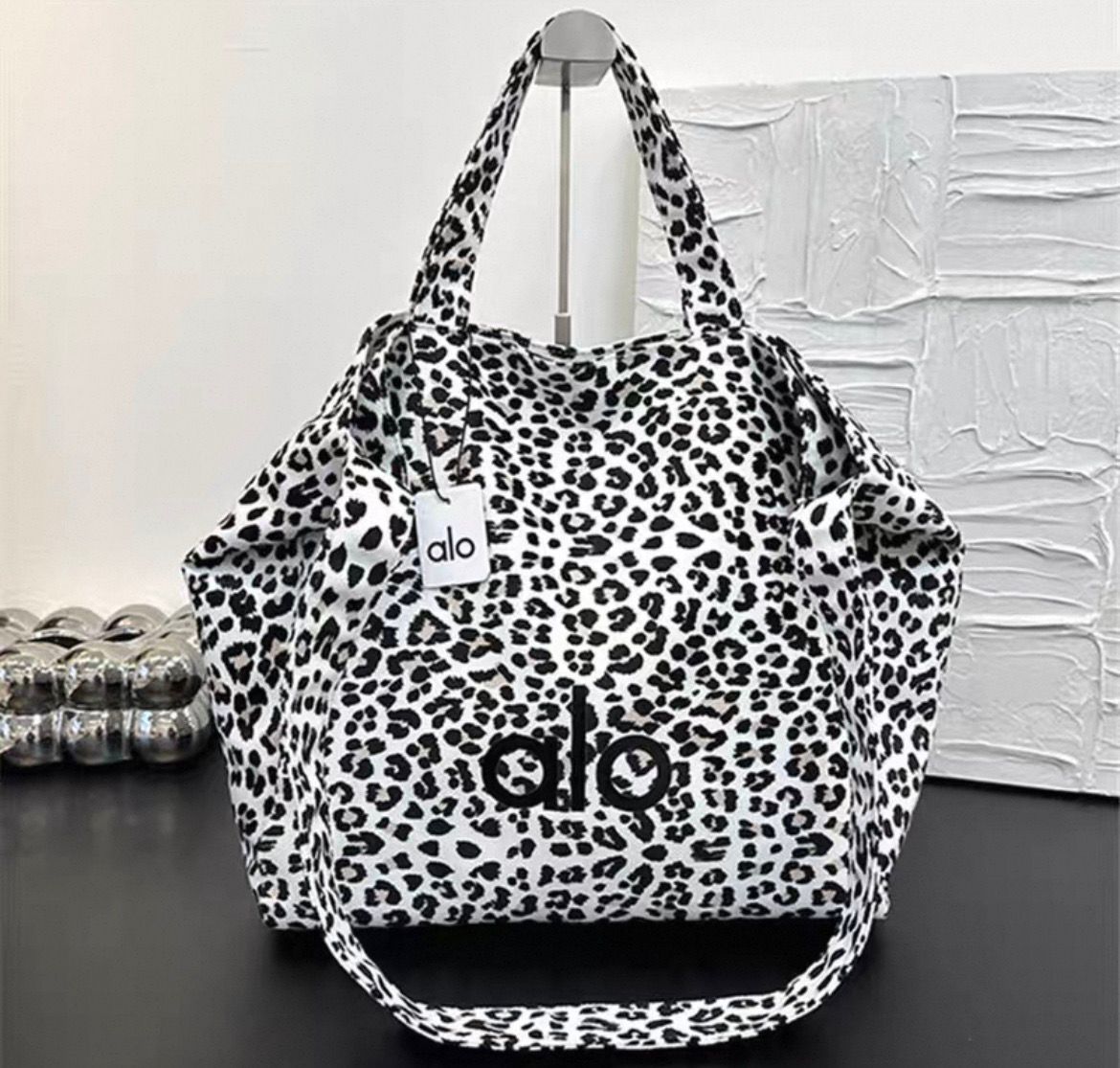 Alo Canvas Leapard Print Tote Bag