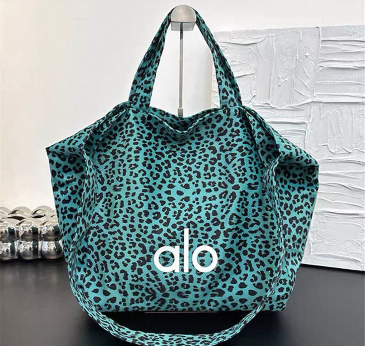 Alo Canvas Leapard Print Tote Bag