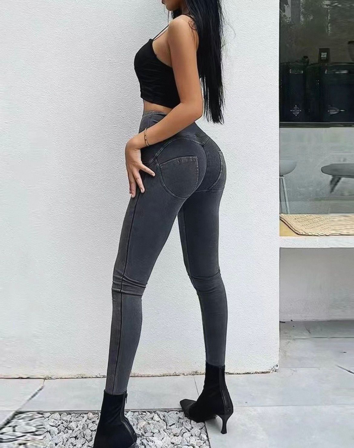 High Waist Butt Lifting Pants (Buttons)